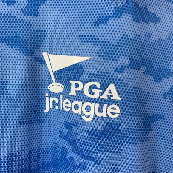 Garb Inc Boys PGA Jr League Maters Blue Camo Short Sleeve Polo - Picture 3 of 12